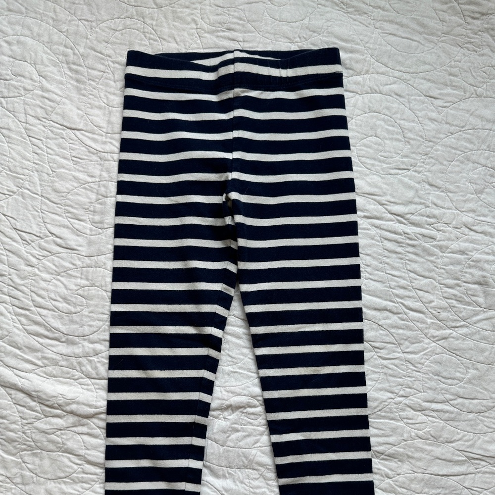 Primary Navy and White Stripe Legging - Size 7
